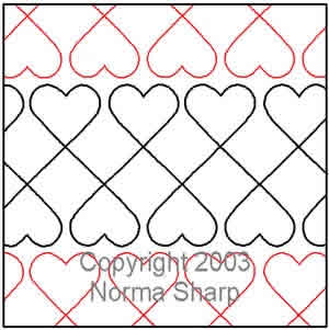 Digital Quilting Design Crib Hearts by Norma Sharp.