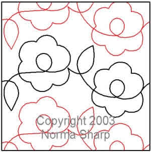 Digital Quilting Design Daisies Pantograph by Norma Sharp.