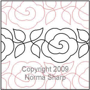 Digital Quilting Design Double Rose Vine by Norma Sharp.