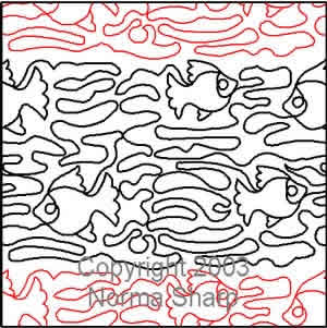 Digital Quilting Design Norma's Fish Pantograph by Norma Sharp.