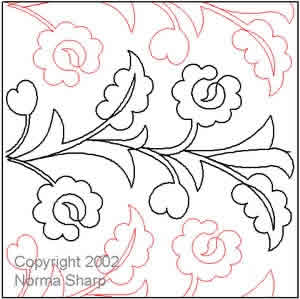 Digital Quilting Design Jacobean Pantograph by Norma Sharp.