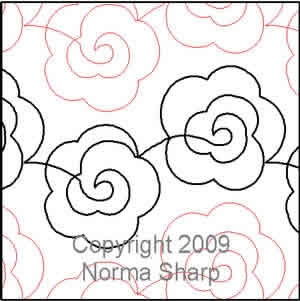 Digital Quilting Design Small Rose Panto by Norma Sharp.