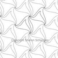 Digital Quilting Design Frilly Fleur De Lis B2B by Sharon Schamber.