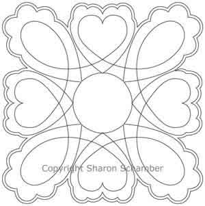 Digital Quilting Design Perfect Pair Block 2 by Sharon Schamber.