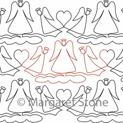 Digital Quilting Design Angels Panto by Peg Stone.