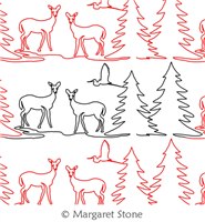 Digital Quilting Design Deer Border by Peg Stone.