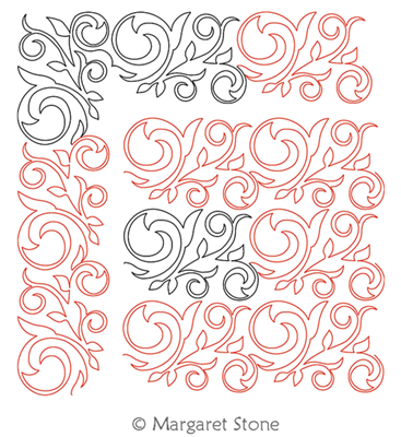Digital Quilting Design Girly Swirl Panto or Border and Corner by Peg Stone.