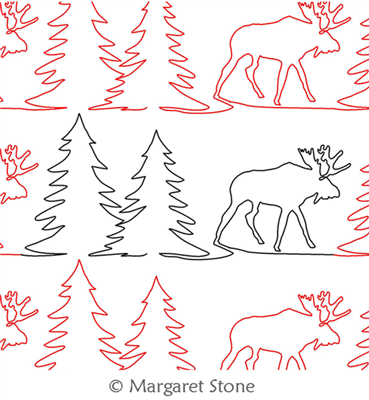Digital Quilting Design Moose Border by Peg Stone.