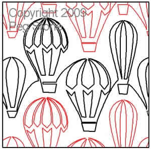Digital Quilting Design Hot Air Balloons by Peg Stone.