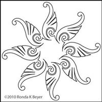 Digital Quilting Design Bohemian Tulip Motif 8 by Ronda Beyer.