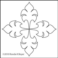 Digital Quilting Design Bohemian Tulip Motif 1 by Ronda Beyer.