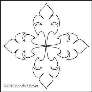 Digital Quilting Design Bohemian Tulip Motif 1 by Ronda Beyer.