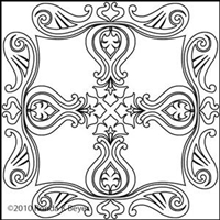 Digital Quilting Design Bohemian Tulip Medallion 1 by Ronda Beyer.