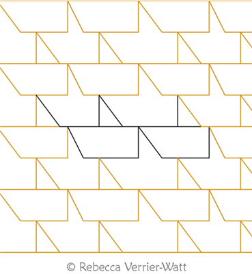 Cadet Stitch by Rebecca Verrier-Watt. This image demonstrates how this computerized pattern will stitch out once loaded on your robotic quilting system. A full page pdf is included with the design download.