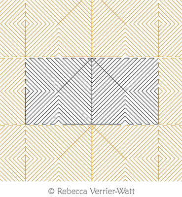 Gridded Arrows by Rebecca Verrier-Watt. This image demonstrates how this computerized pattern will stitch out once loaded on your robotic quilting system. A full page pdf is included with the design download.