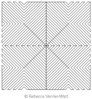Gridded Arrows Block by Rebecca Verrier-Watt. This image demonstrates how this computerized pattern will stitch out once loaded on your robotic quilting system. A full page pdf is included with the design download.