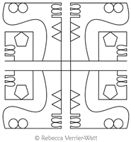 Queens Garden Block by Rebecca Verrier-Watt. This image demonstrates how this computerized pattern will stitch out once loaded on your robotic quilting system. A full page pdf is included with the design download.