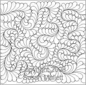 Digital Quilting Design Fancy Feather by Susan Mallett.