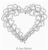 Digital Quilting Design Double Ruffle Feathered Heart 1 by Sue Patten.