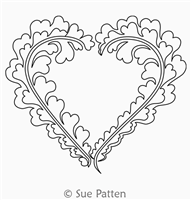 Digital Quilting Design Double Ruffle Feathered Heart 1 by Sue Patten.