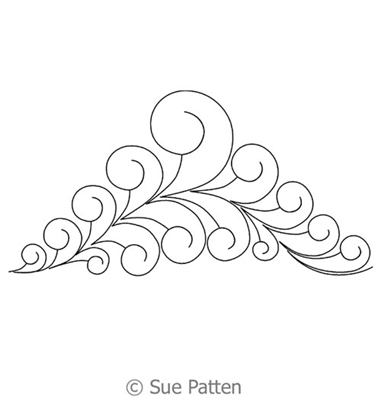 Digital Quilting Design Fancy Curls Continuous Triangle by Sue Patten.