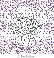 Digital Quilting Design Fancy Curls Panto by Sue Patten.