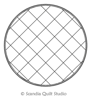 Digital Quilting Design 8 Inch Circle Potholder Crosshatch by Scandia Quilt Studio