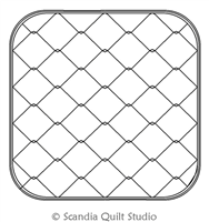 Digital Quilting Design 8 Inch Rounded Corner Potholder Fence Grid by Scandia Quilt Studio