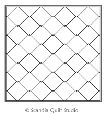 Digital Quilting Design 8 Inch Square Potholder Fence Grid  by Scandia Quilt Studio