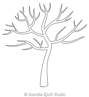 Digital Quilting Design Bare Tree Motif by Scandia Quilt Studio