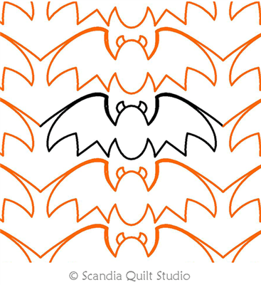 Digital Quilting Design Bats Border Single P2P by Scandia Quilt Studio