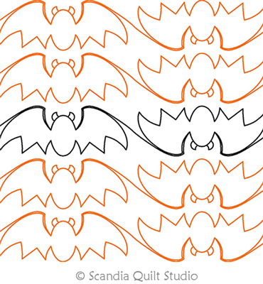 Digital Quilting Design Bats Double Border P2P by Scandia Quilt Studio