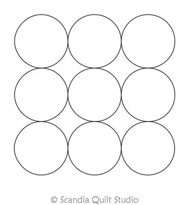 Digital Quilting Design Circles Block 3x3 by Scandia Quilt Studio