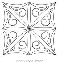 Digital Quilting Design Swirls Block 1 by Scandia Quilt Studio