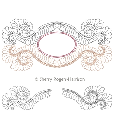 Cameo Feathers Design Emily Anne by Sherry Rogers-Harrison.