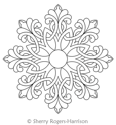 Digital Quilting Design Celtic Snowflake Medallion by Sherry Rogers-Harrison.