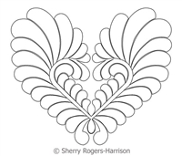 Digital Quilting Design Goosebumps Feather Heart by Sherry Rogers-Harrison.