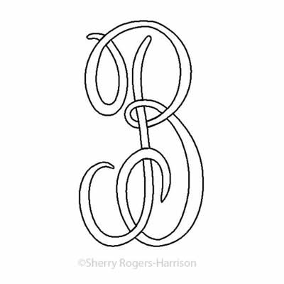 Digital Quilting Design Monogram B by Sherry Rogers-Harrison.