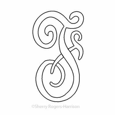 Digital Quilting Design Monogram F by Sherry Rogers-Harrison.