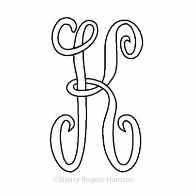 Digital Quilting Design Monogram K by Sherry Rogers-Harrison.