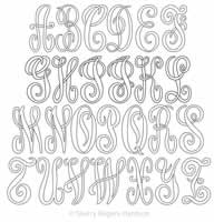 Digital Quilting Design Monogram Letters Set by Sherry Rogers-Harrison.
