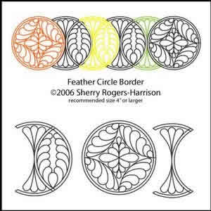 Digital Quilting Design Feather Circle Border by Sherry Rogers-Harrison.