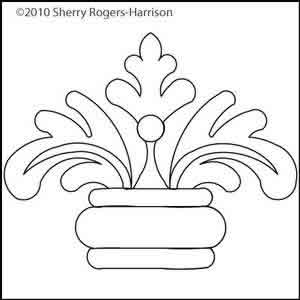 Digital Quilting Design Feathered Fleur Motif 4 by Sherry Rogers-Harrison.