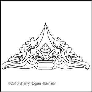 Digital Quilting Design Feathered Fleur Triangle 1 by Sherry Rogers-Harrison.