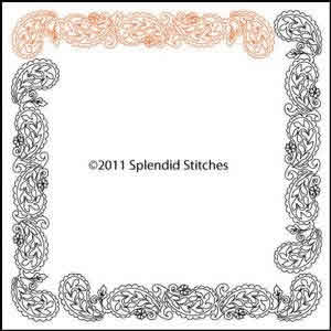 Digital Quilting Design Paisley Wholecloth Motif by Splendid Stitches.