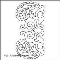 Digital Quilting Design Paisley Wholecloth Motif V3 by Splendid Stitches.