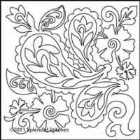 Digital Quilting Design Paisley Wholecloth Motif V4 by Splendid Stitches.