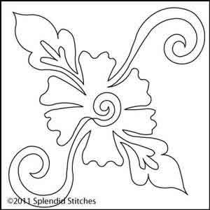 Digital Quilting Design Ruffle Flower Block 2 by Splendid Stitches.
