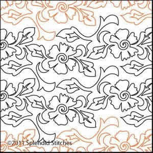Digital Quilting Design Ruffle Flower Interlocking by Splendid Stitches.
