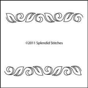 Digital Quilting Design Ruffle Flower Swirl Border by Splendid Stitches.